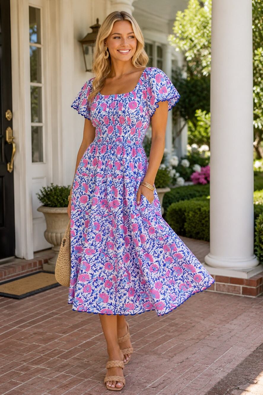 Tuckernuck Pink City Prints Spanish Rah Rah Dress